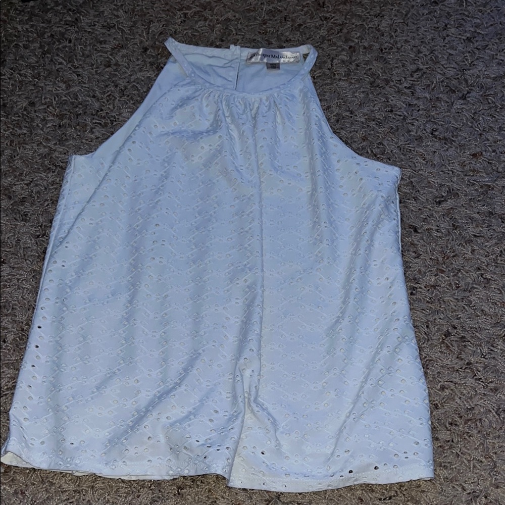 White Eyelet Halter Top